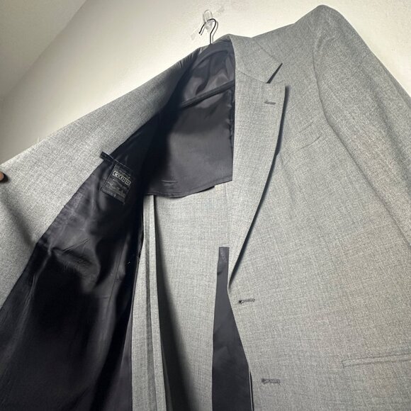 VTG Cricketeer Jacker Blazer Sports Coat Grey Plaid Mens 42R Formal Classic 90s - Picture 6 of 16